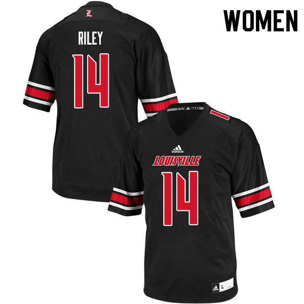 Women #14 Marcus Riley Louisville Cardinals College Football Jerseys Sale-Black